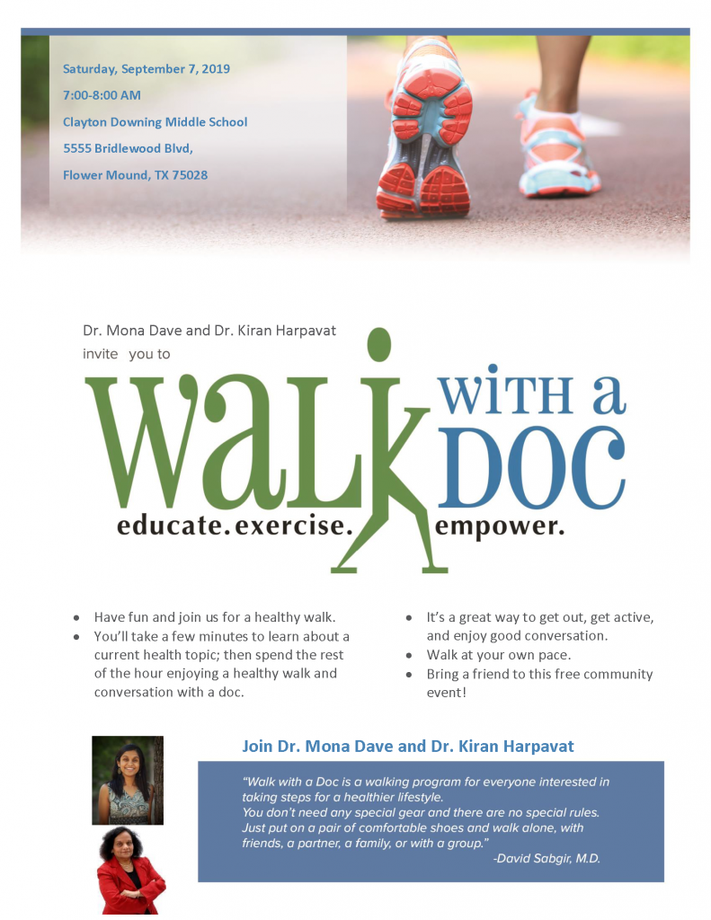 Walk With a Doc Flyer September 7, 2019